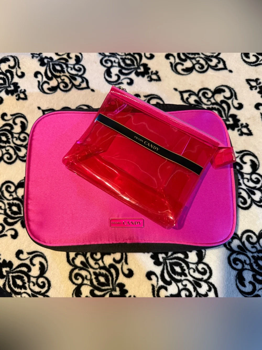 Prada Candy - Hot Pink Cosmetic Bags Set of 2